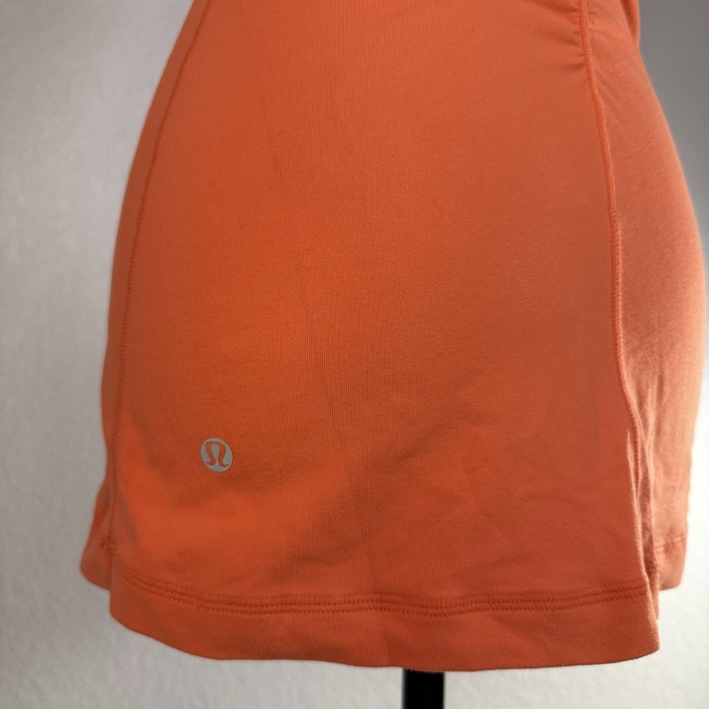 Lululemon Cami Orange Tank Top‎ Size 6 Exercise Yoga Ruched
